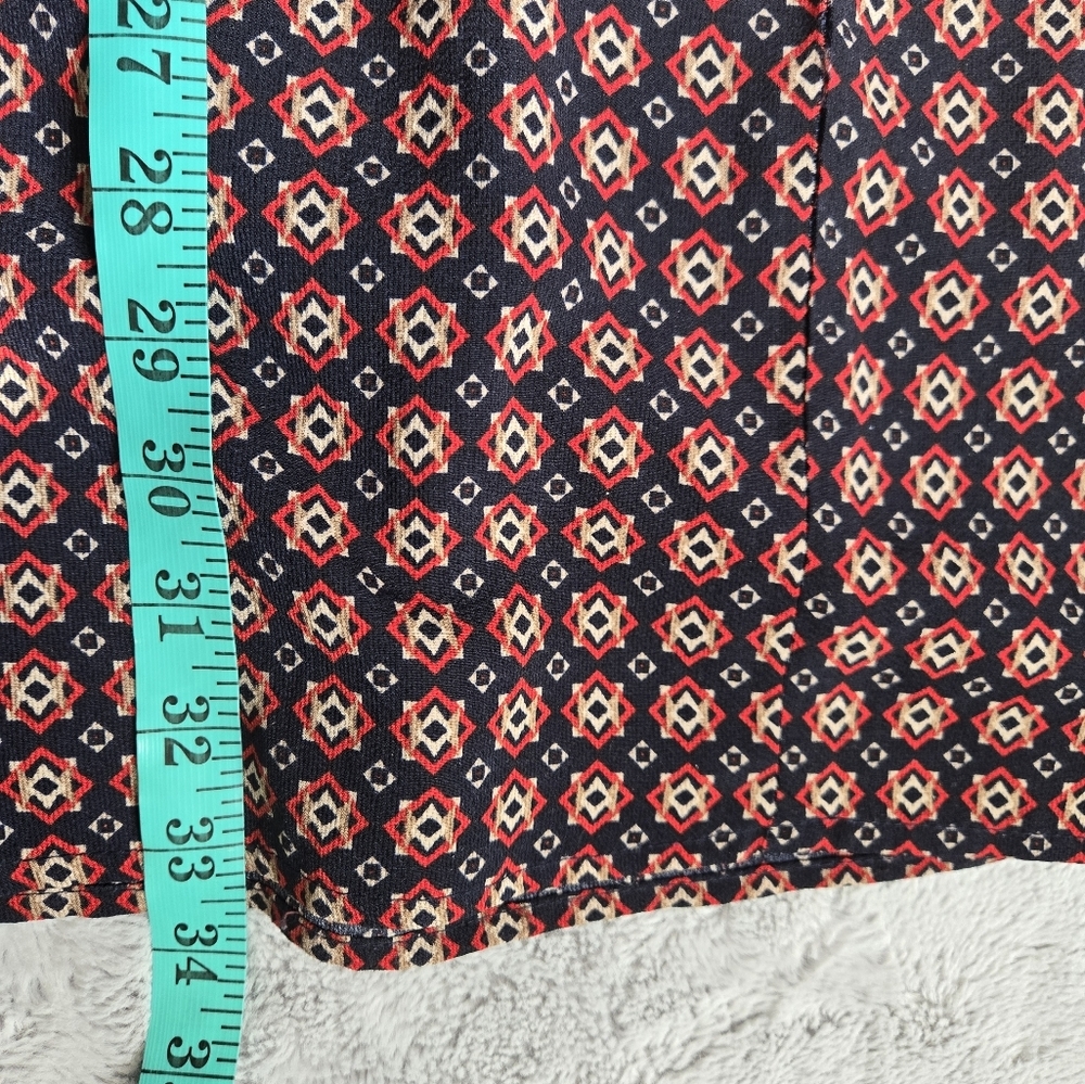 Molly Bracken Lightweight Patterned Long Sleeve Dress. Ruffled Shoulders. Small - Picture 14 of 14